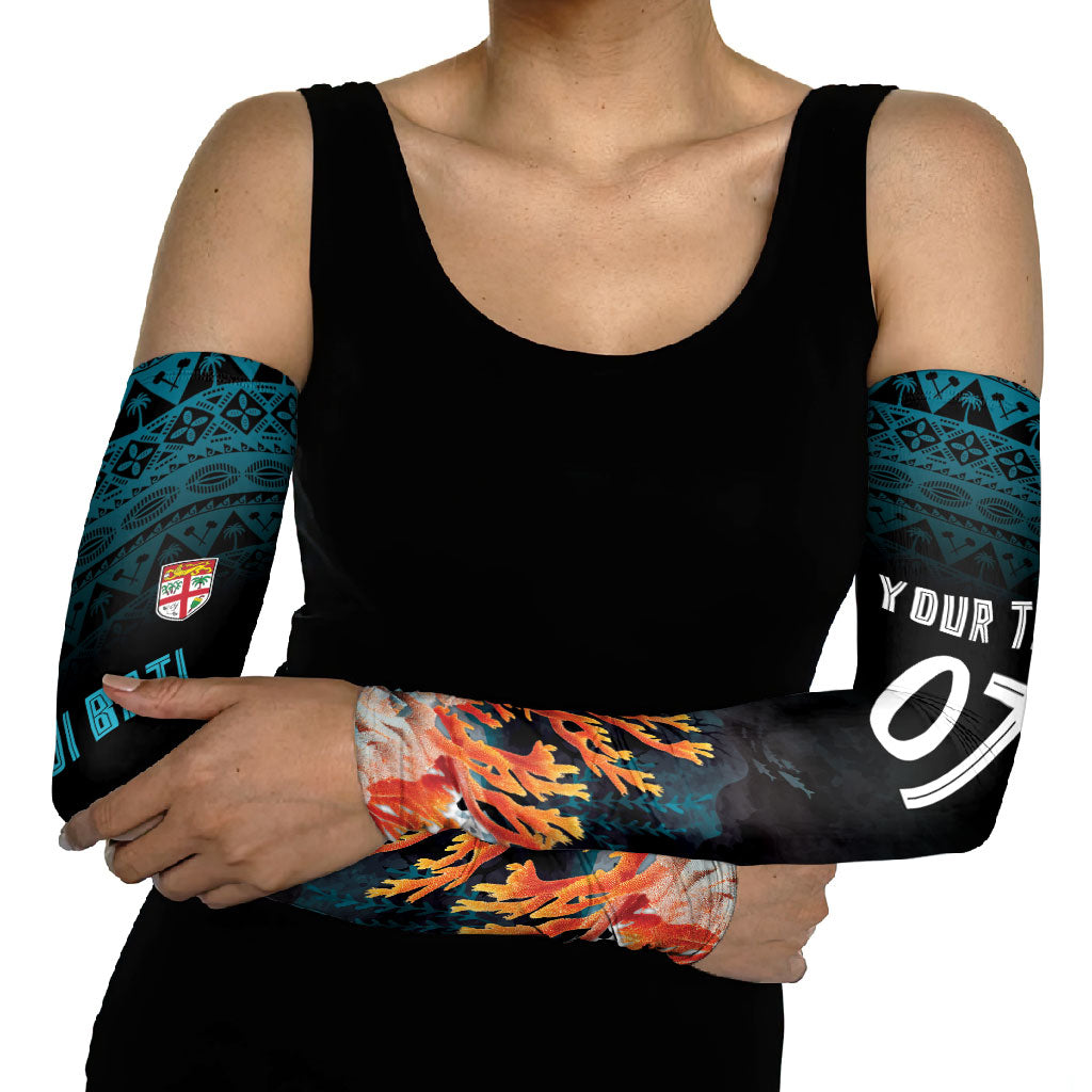 Fiji Bati Rugby Custom Viti Masi Arm Sleeves Coral Motifs
