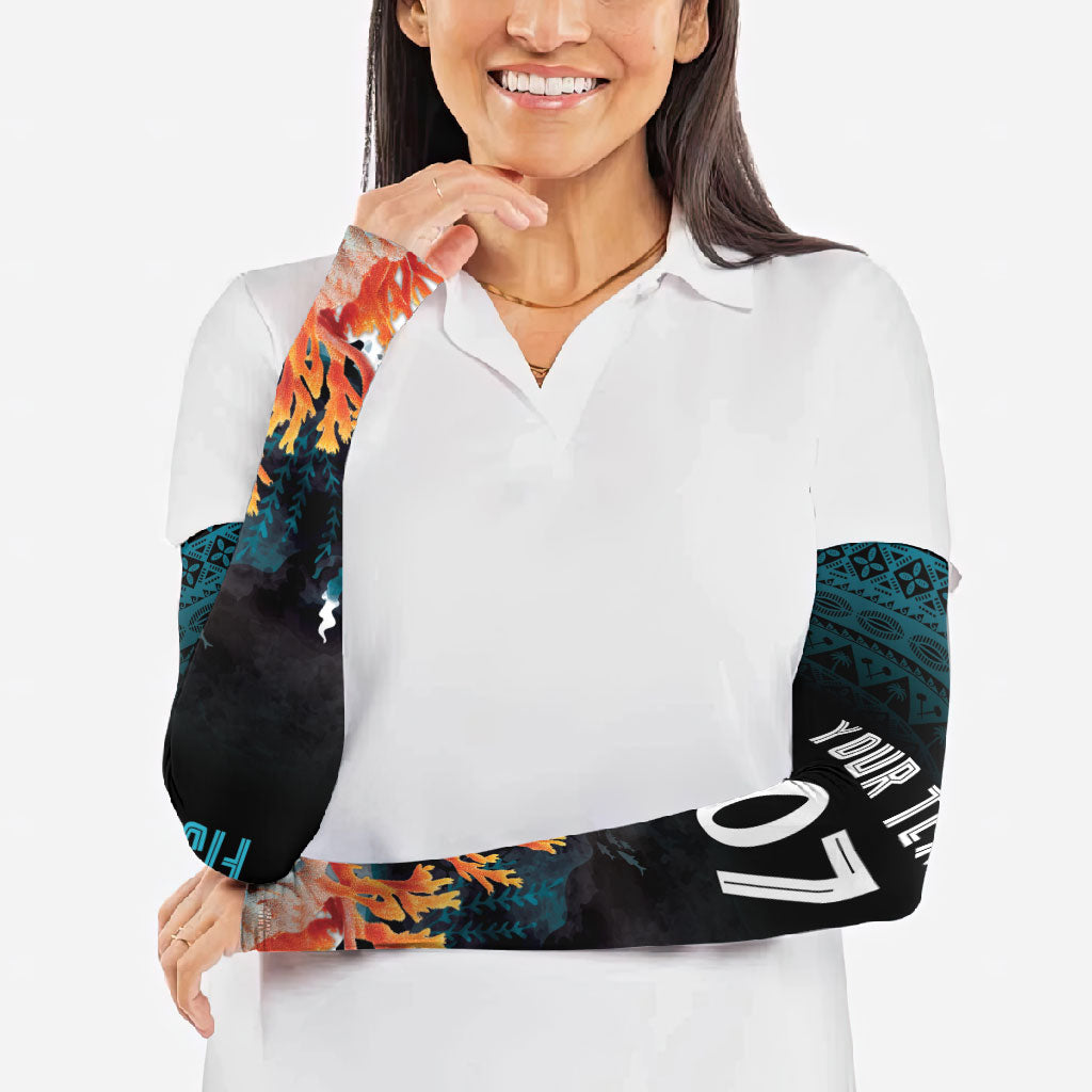 Fiji Bati Rugby Custom Viti Masi Arm Sleeves Coral Motifs