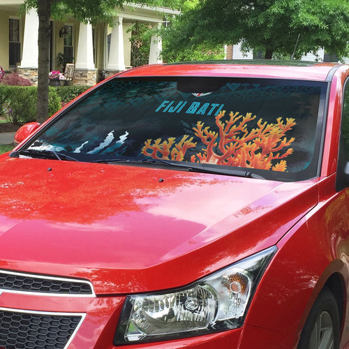 Fiji Bati Rugby Viti Masi Auto Sun Shade Coral Motifs