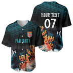 Fiji Bati Rugby Custom Viti Masi Baseball Jersey Coral Motifs