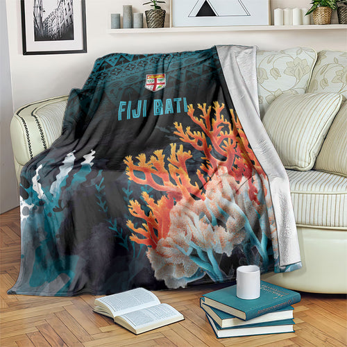 Fiji Bati Rugby Viti Masi Blanket Coral Motifs