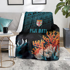 Fiji Bati Rugby Viti Masi Blanket Coral Motifs