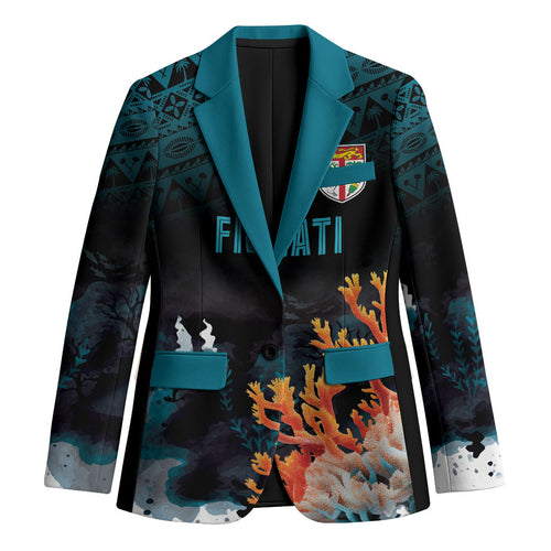 Fiji Bati Rugby Custom Viti Masi Blazer Coral Motifs