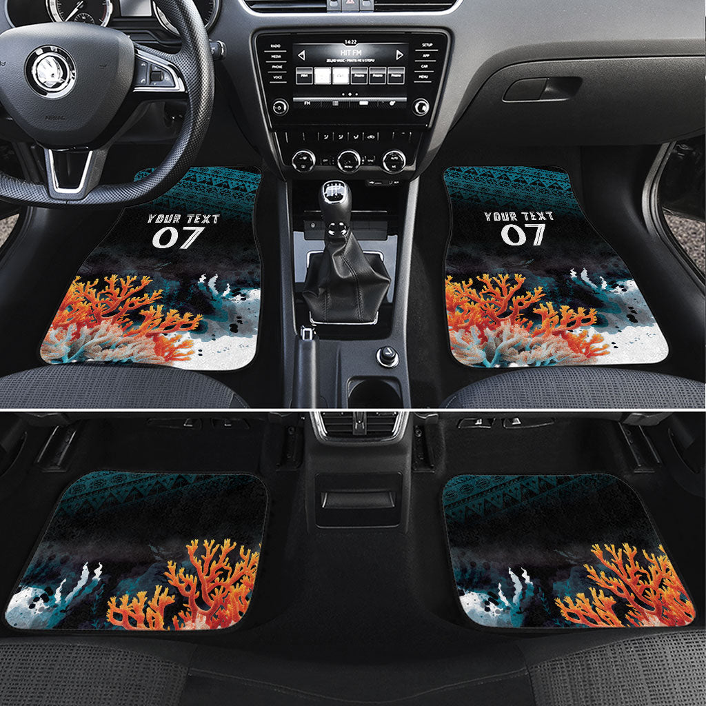 Fiji Bati Rugby Custom Viti Masi Car Mats Coral Motifs