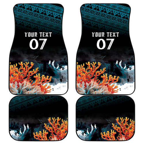 Fiji Bati Rugby Custom Viti Masi Car Mats Coral Motifs