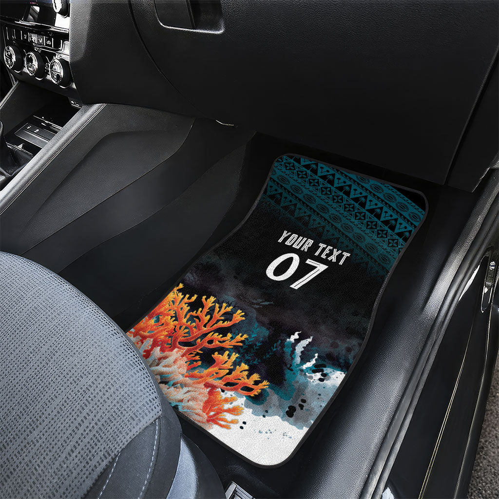 Fiji Bati Rugby Custom Viti Masi Car Mats Coral Motifs
