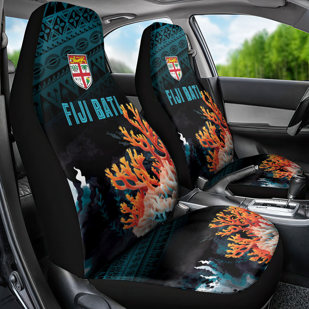 Fiji Bati Rugby Viti Masi Car Seat Cover Coral Motifs