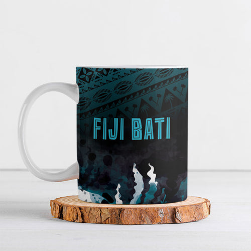 Fiji Bati Rugby Viti Masi Ceramic Mug Coral Motifs
