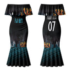 Fiji Bati Rugby Custom Viti Masi Couples Matching Mermaid Dress and Long Sleeve Button Shirt Coral Motifs