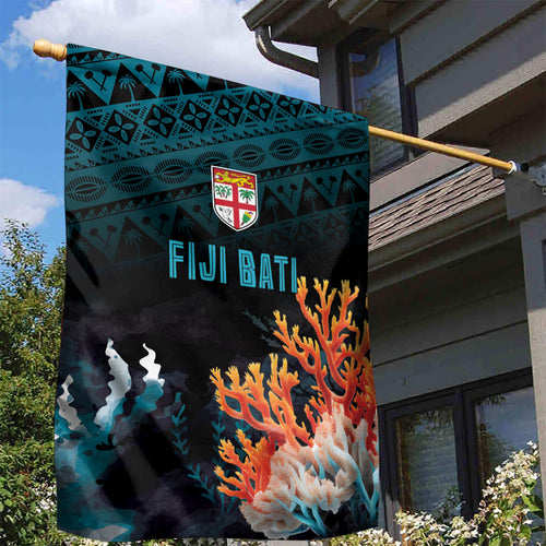 Fiji Bati Rugby Viti Masi Garden Flag Coral Motifs