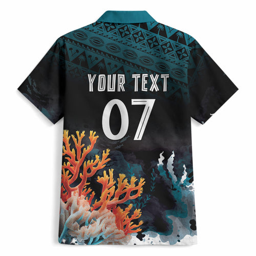 Fiji Bati Rugby Custom Viti Masi Hawaiian Shirt Coral Motifs