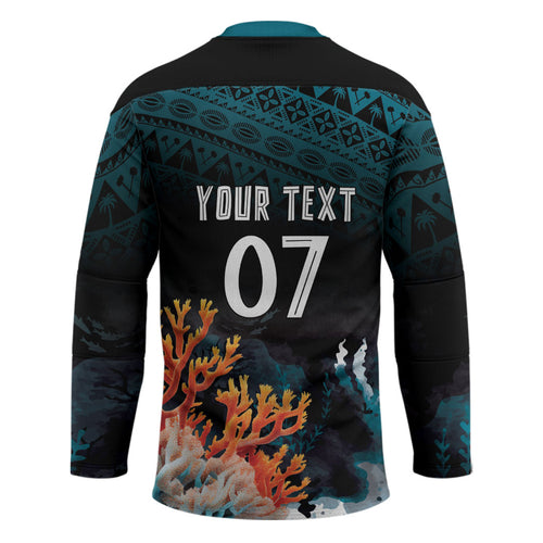 Fiji Bati Rugby Custom Viti Masi Hockey Jersey Coral Motifs