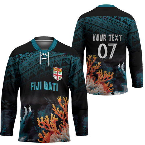Fiji Bati Rugby Custom Viti Masi Hockey Jersey Coral Motifs
