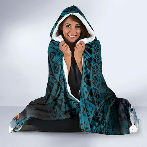 Fiji Bati Rugby Viti Masi Hooded Blanket Coral Motifs