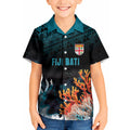Fiji Bati Rugby Custom Viti Masi Kid Hawaiian Shirt Coral Motifs