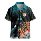 Fiji Bati Rugby Custom Viti Masi Kid Hawaiian Shirt Coral Motifs