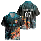 Fiji Bati Rugby Custom Viti Masi Kid Hawaiian Shirt Coral Motifs