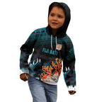 Fiji Bati Rugby Custom Viti Masi Kid Hoodie Coral Motifs