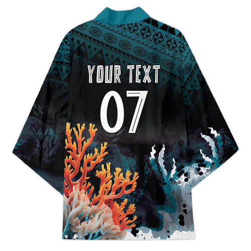 Fiji Bati Rugby Custom Viti Masi Kimono Coral Motifs