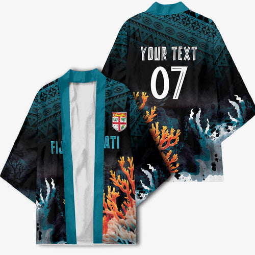 Fiji Bati Rugby Custom Viti Masi Kimono Coral Motifs