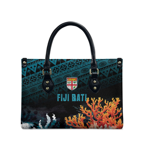 Fiji Bati Rugby Viti Masi Leather Bag Coral Motifs