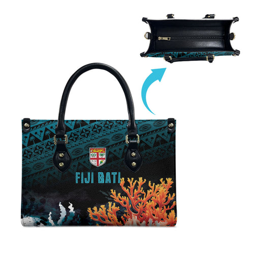 Fiji Bati Rugby Viti Masi Leather Bag Coral Motifs