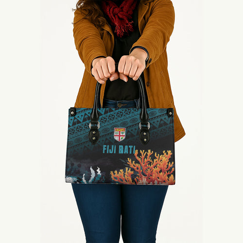 Fiji Bati Rugby Viti Masi Leather Bag Coral Motifs