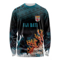 Fiji Bati Rugby Custom Viti Masi Long Sleeve Shirt Coral Motifs