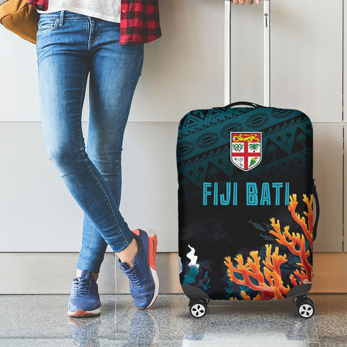 Fiji Bati Rugby Viti Masi Luggage Cover Coral Motifs