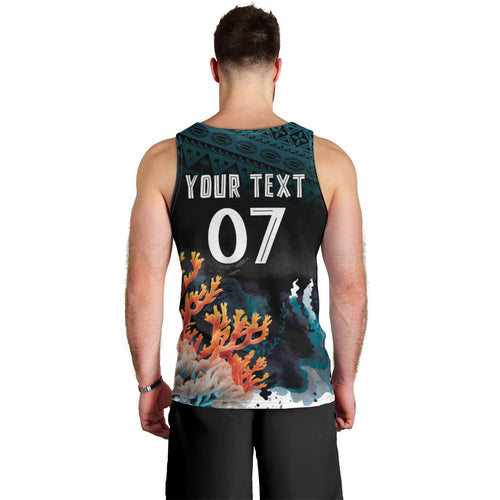 Fiji Bati Rugby Custom Viti Masi Men Tank Top Coral Motifs