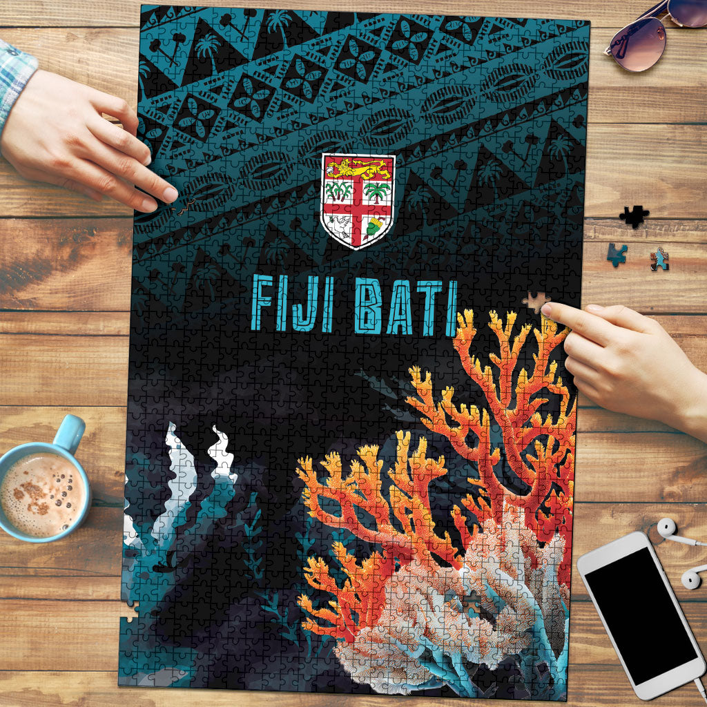 Fiji Bati Rugby Viti Masi Puzzle Coral Motifs
