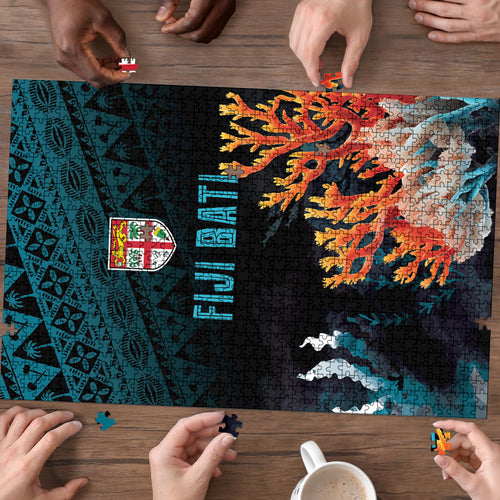 Fiji Bati Rugby Viti Masi Puzzle Coral Motifs