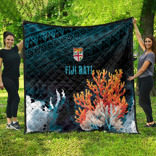 Fiji Bati Rugby Viti Masi Quilt Coral Motifs