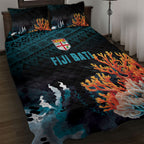 Fiji Bati Rugby Viti Masi Quilt Bed Set Coral Motifs