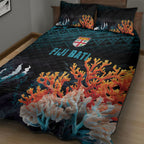 Fiji Bati Rugby Viti Masi Quilt Bed Set Coral Motifs