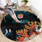 Fiji Bati Rugby Viti Masi Round Carpet Coral Motifs