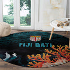 Fiji Bati Rugby Viti Masi Round Carpet Coral Motifs
