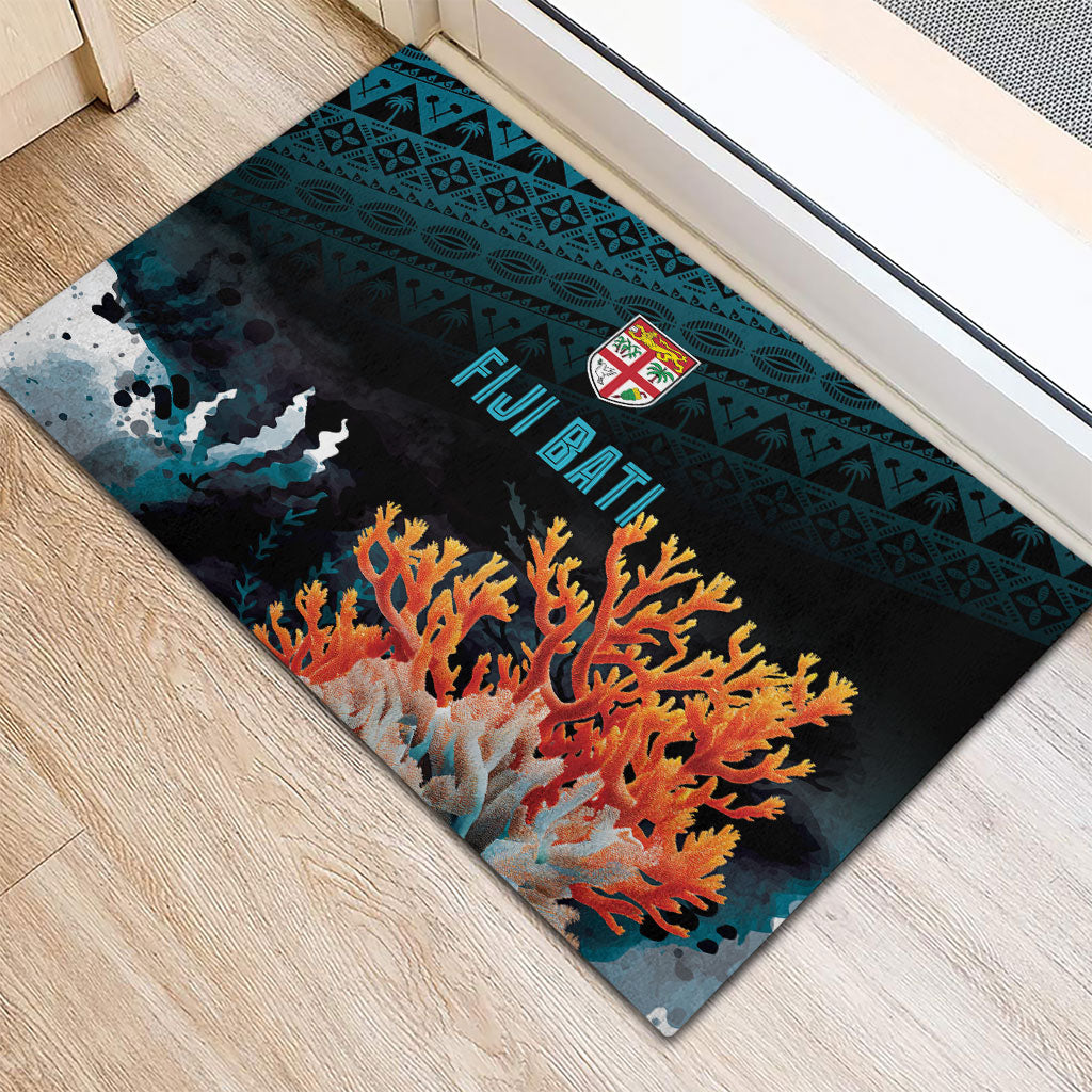 Fiji Bati Rugby Viti Masi Rubber Doormat Coral Motifs