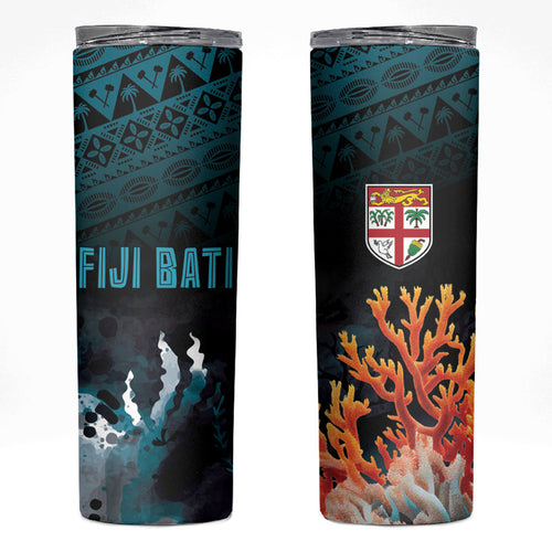 Fiji Bati Rugby Viti Masi Skinny Tumbler Coral Motifs