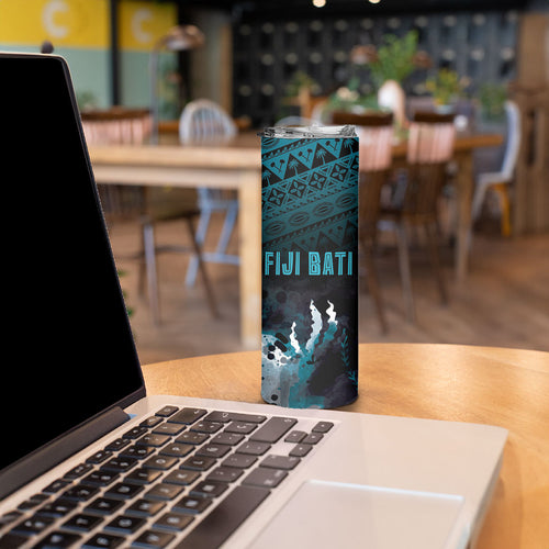 Fiji Bati Rugby Viti Masi Skinny Tumbler Coral Motifs