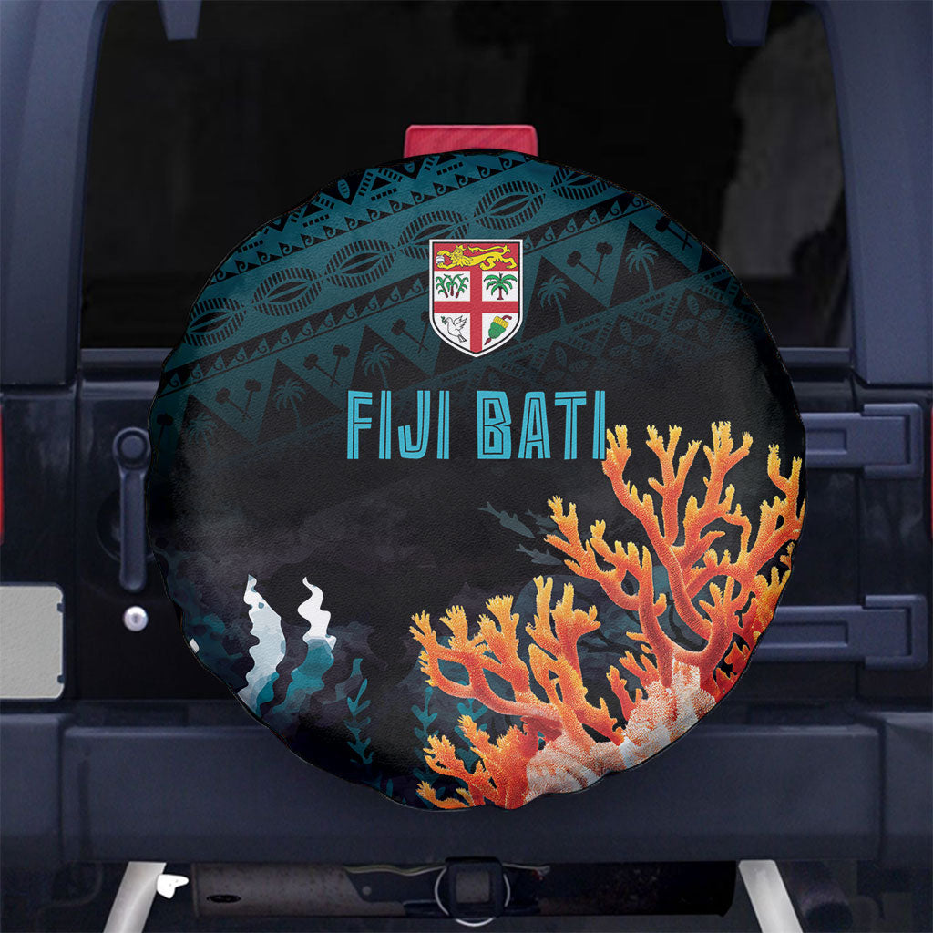 Fiji Bati Rugby Viti Masi Spare Tire Cover Coral Motifs