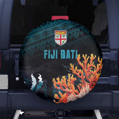 Fiji Bati Rugby Viti Masi Spare Tire Cover Coral Motifs