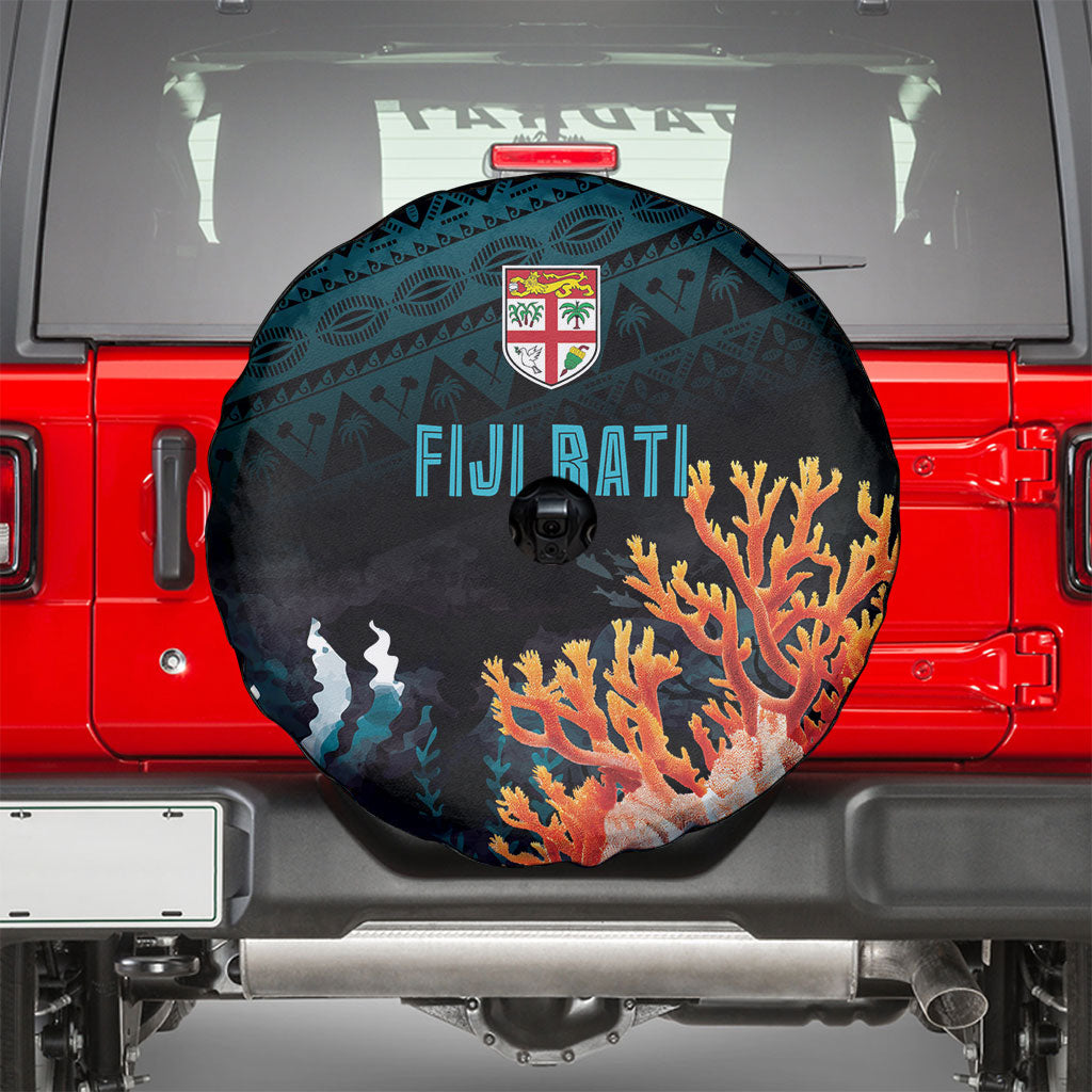 Fiji Bati Rugby Viti Masi Spare Tire Cover Coral Motifs