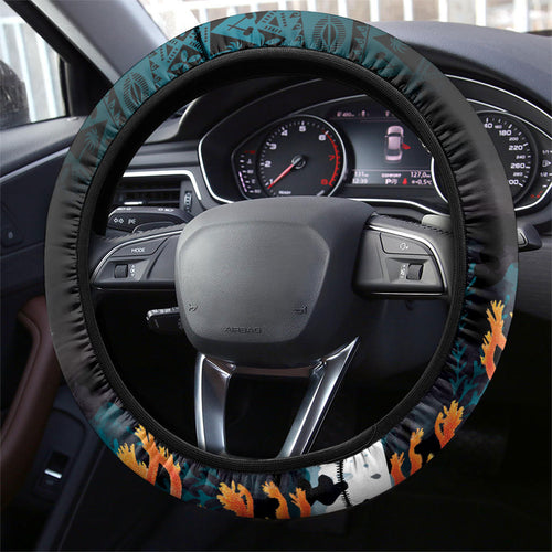 Fiji Bati Rugby Viti Masi Steering Wheel Cover Coral Motifs