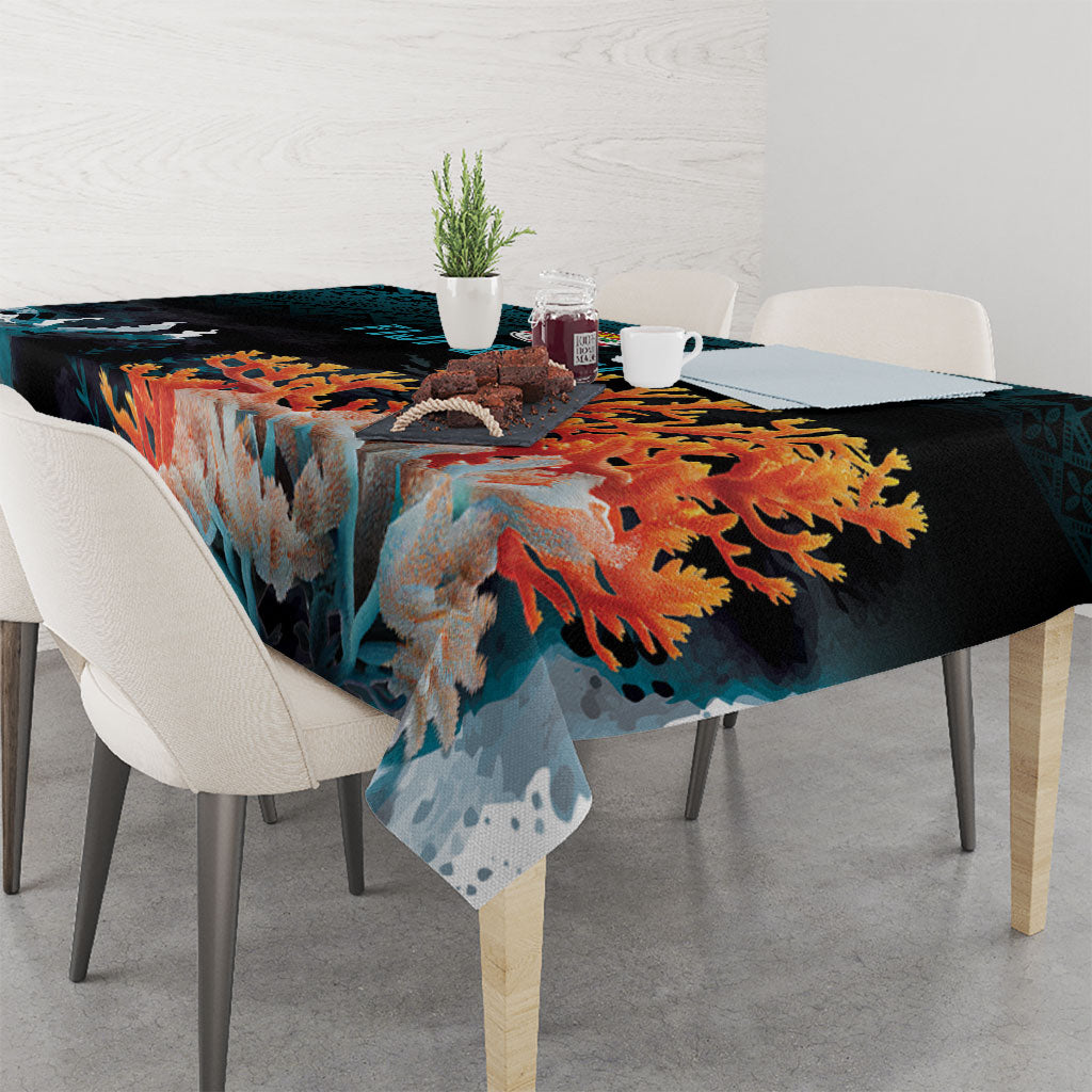 Fiji Bati Rugby Viti Masi Tablecloth Coral Motifs