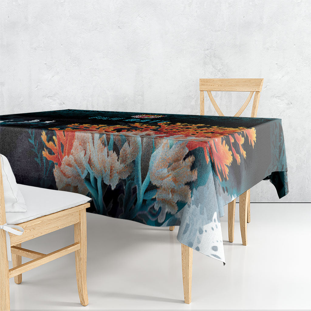 Fiji Bati Rugby Viti Masi Tablecloth Coral Motifs