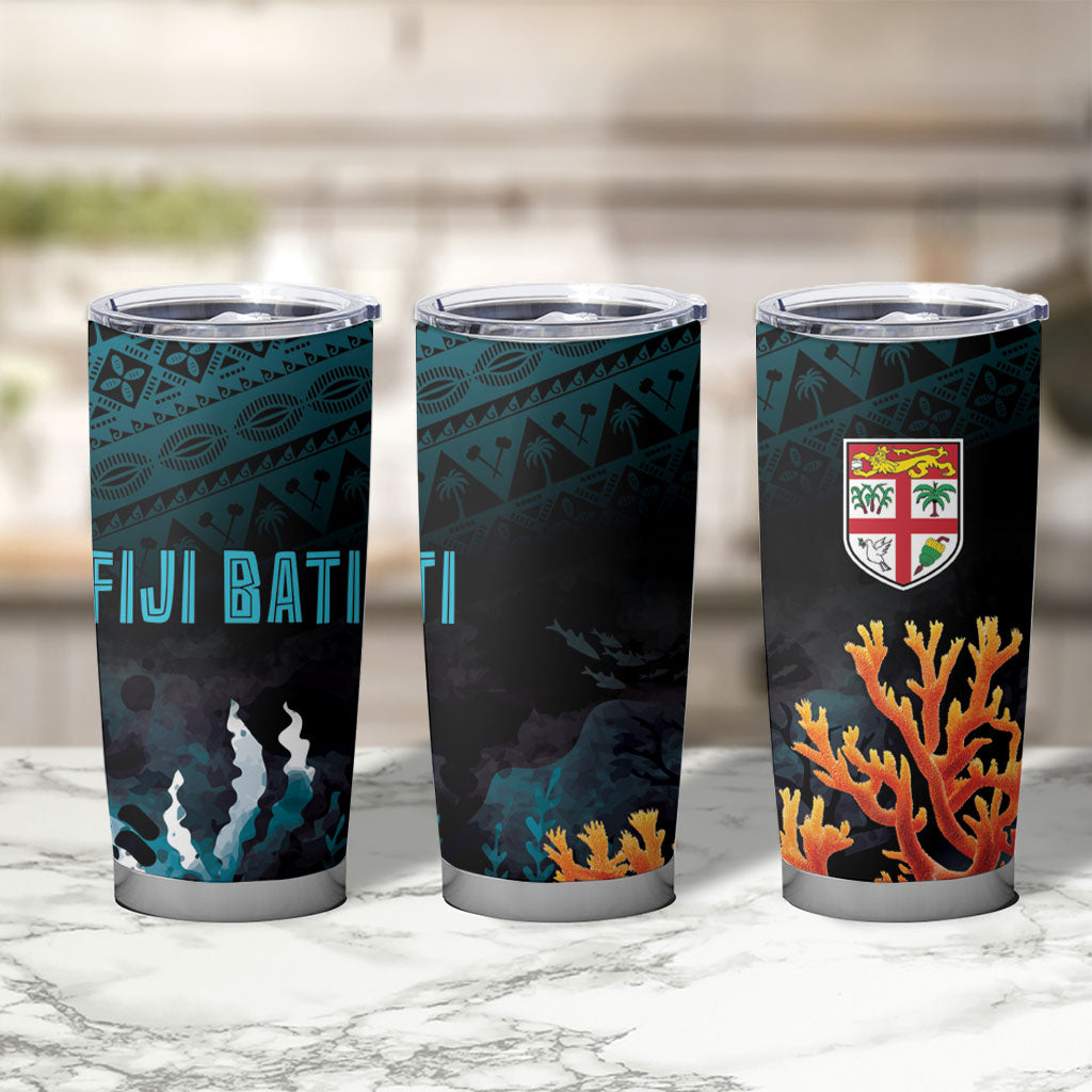 Fiji Bati Rugby Viti Masi Tumbler Cup Coral Motifs