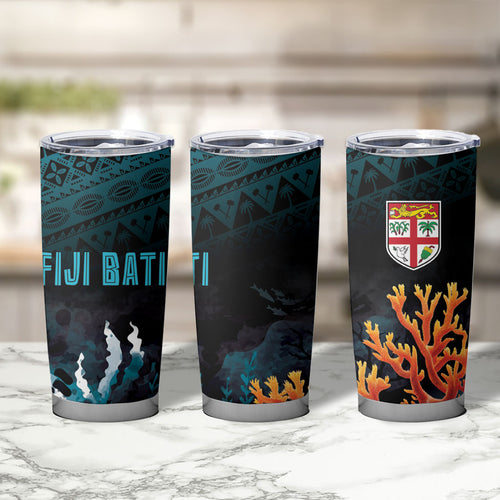 Fiji Bati Rugby Viti Masi Tumbler Cup Coral Motifs