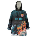 Fiji Bati Rugby Custom Viti Masi Wearable Blanket Hoodie Coral Motifs