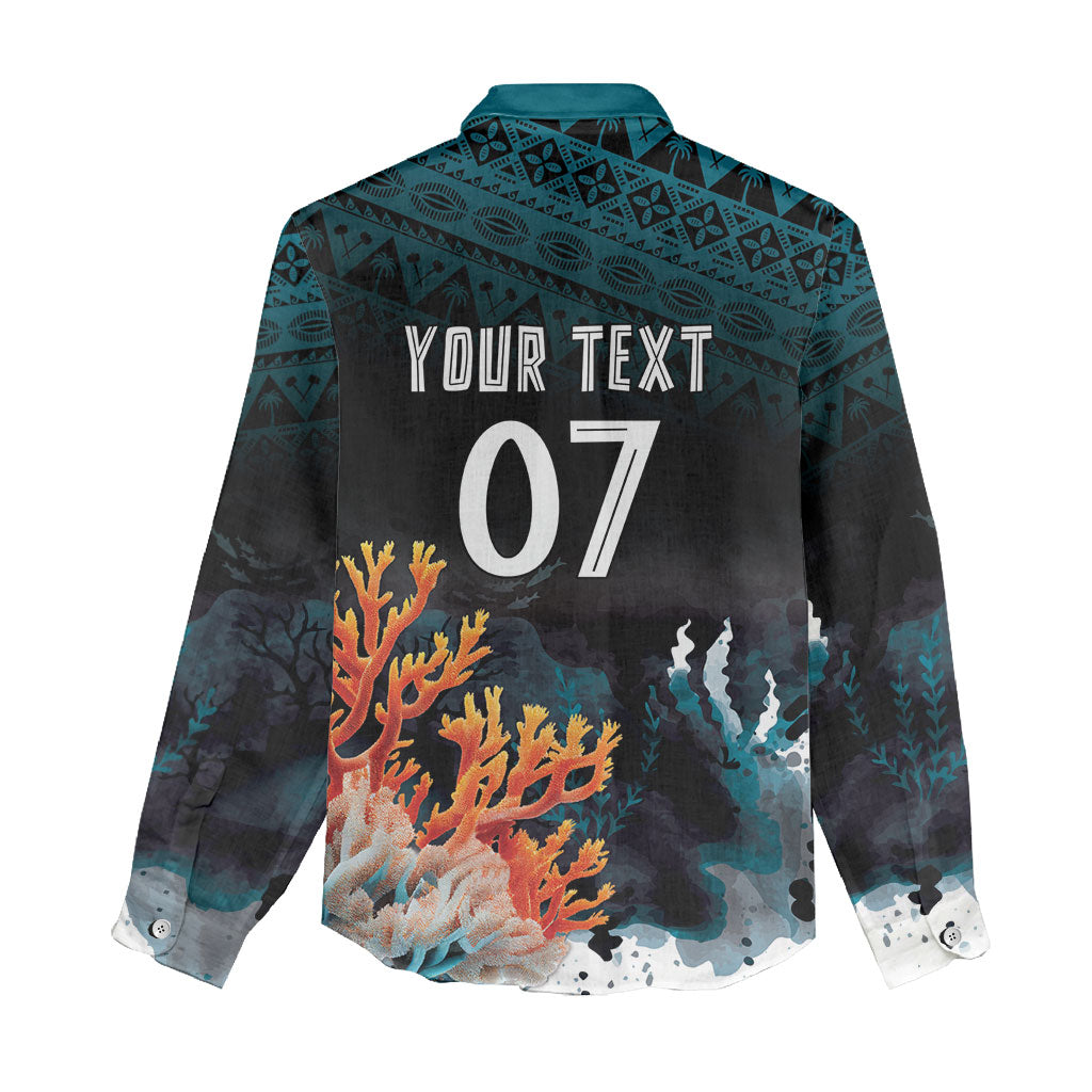 Fiji Bati Rugby Custom Viti Masi Women Casual Shirt Coral Motifs